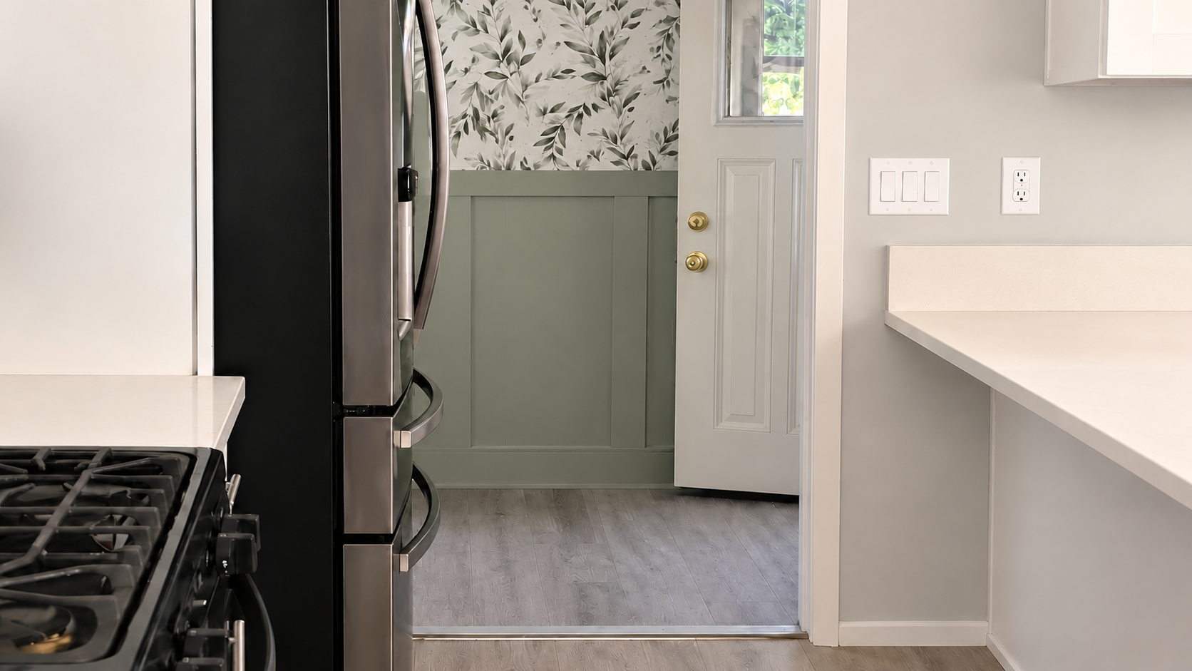 Kitchen toward entry - digitally altered